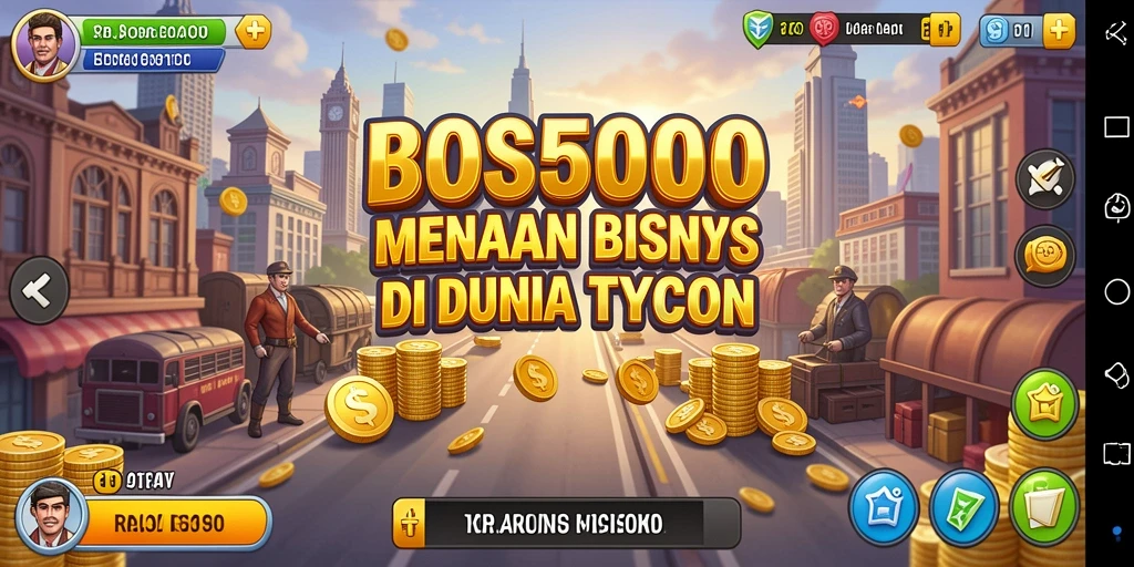 Tampilan gameplay yang menarik dari BOS5000 dalam membangun bisnis.