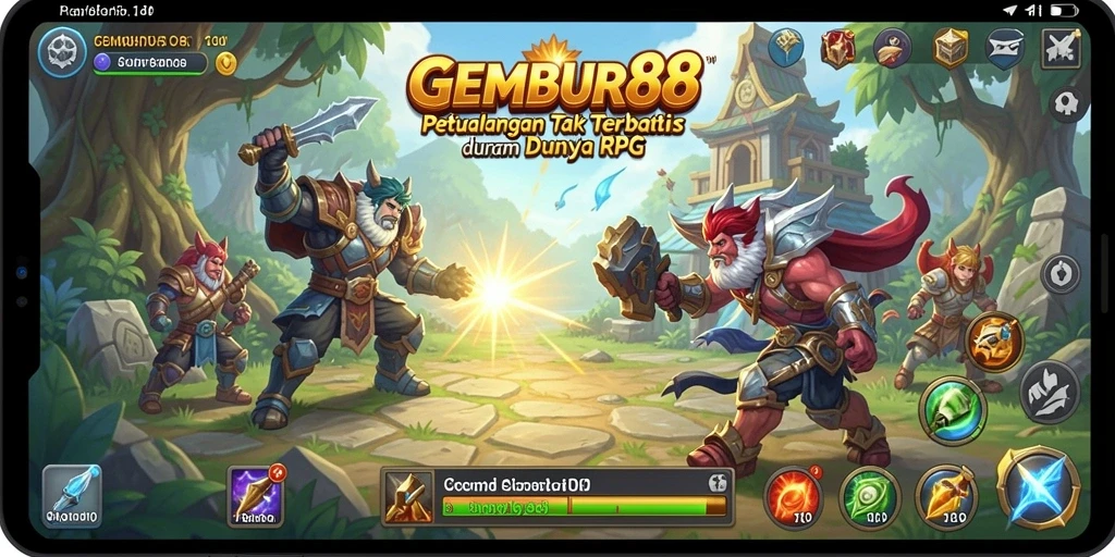 Tampilan grafis menakjubkan dari gameplay RPG GEMBUR88.