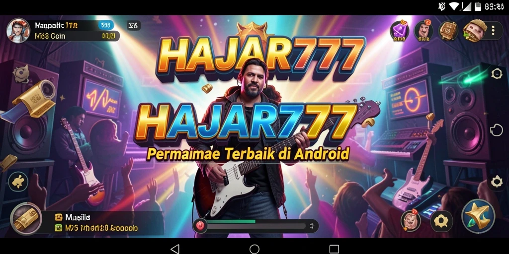 Tampilan menarik dari gameplay <strong>HAJAR777</strong> saat mendengarkan musik.