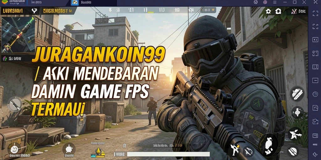 Screenshot JURAGANKOIN99 menampilkan aksi seru dalam medan perang FPS.