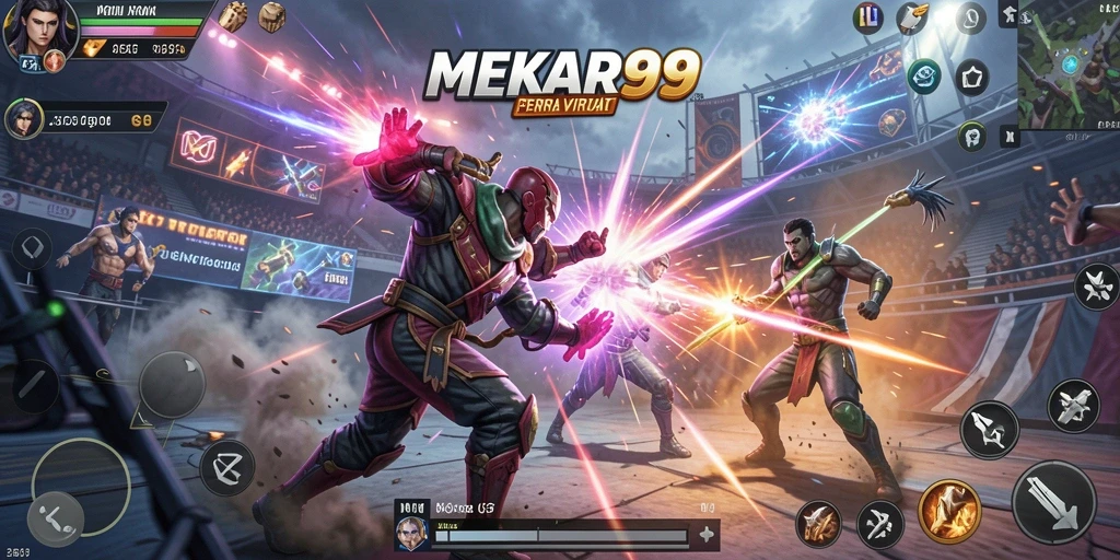 Gameplay seru dalam pertarungan di MEKAR99.