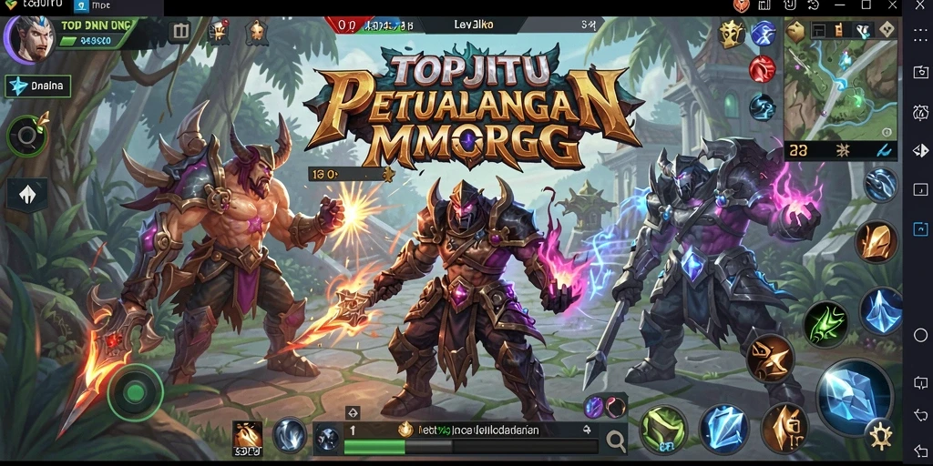Screenshot menunjukkan aksi seru dalam gameplay MMORPG TOPJITU.