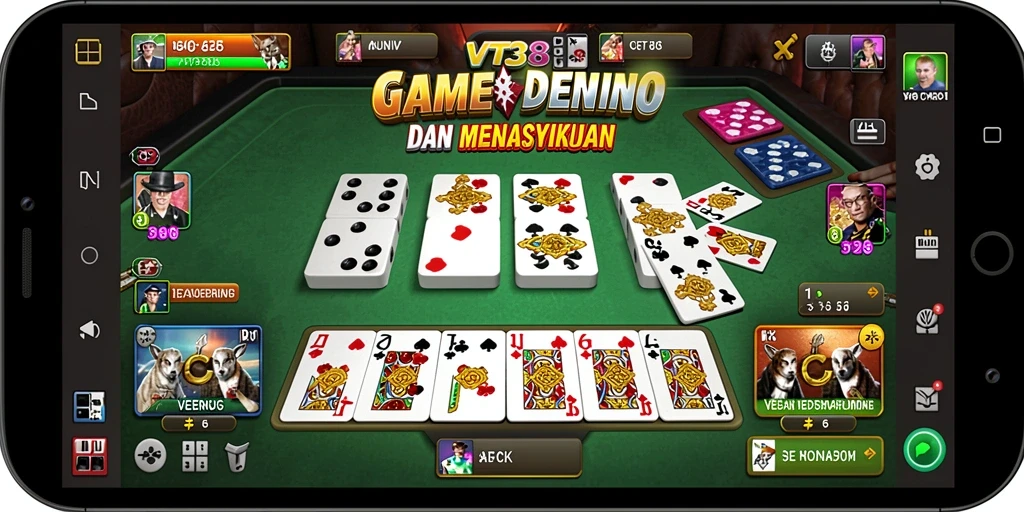 Tangkapan layar gameplay VT38 menampilkan aksi seru permainan Domino.
